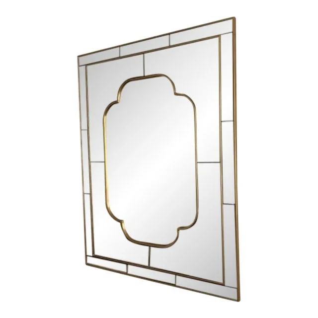 1990s Frosted Large Decorative Wall Mirror