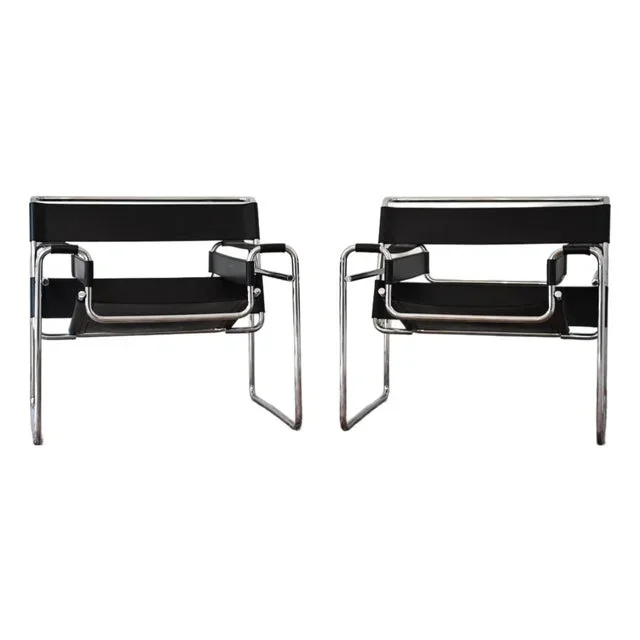 1990s Pair of Wassily Chairs by Marcel Breuer for Knoll