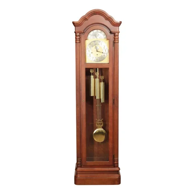 1990s Ridgeway Traditional Cherry Grandfather Clock