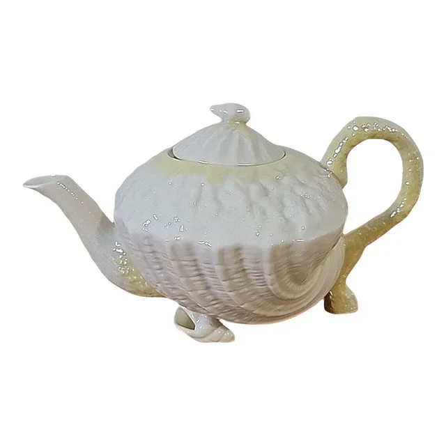 1990s Vintage Belleek Seashell Tea Pot