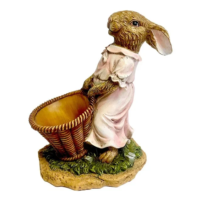 1990s Vintage Boho Chic Whimsical Girl Bunny Planter.