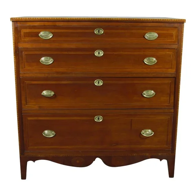 19th-C. Federal Inlaid Chest