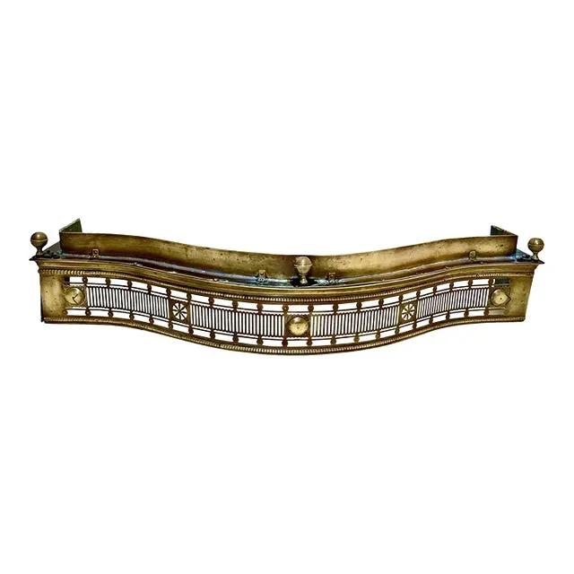 19th C. Victorian Serpentine Pierced Fireplace Fender