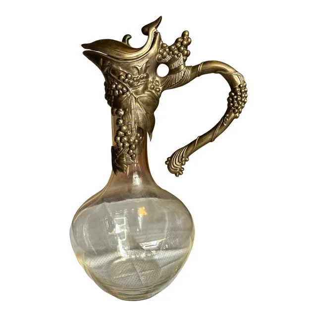 19th Century Antique Art Nouveau Silverplate Claret Wine Decanter