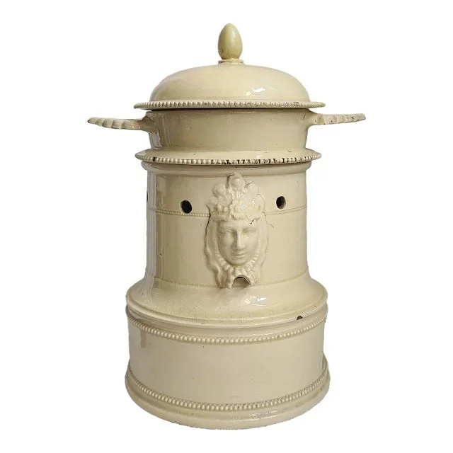 19th Century Antique Creamware Food Warmer