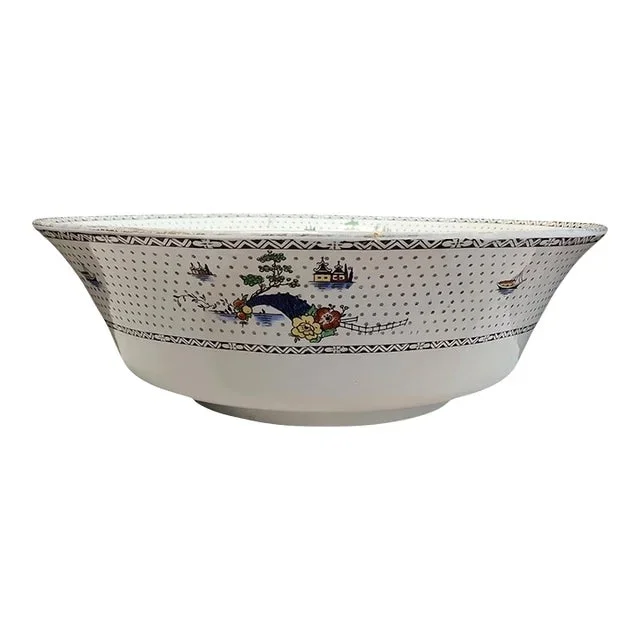 19th Century Bishop and Stonier Bisto Chinoiserie Large Bowl