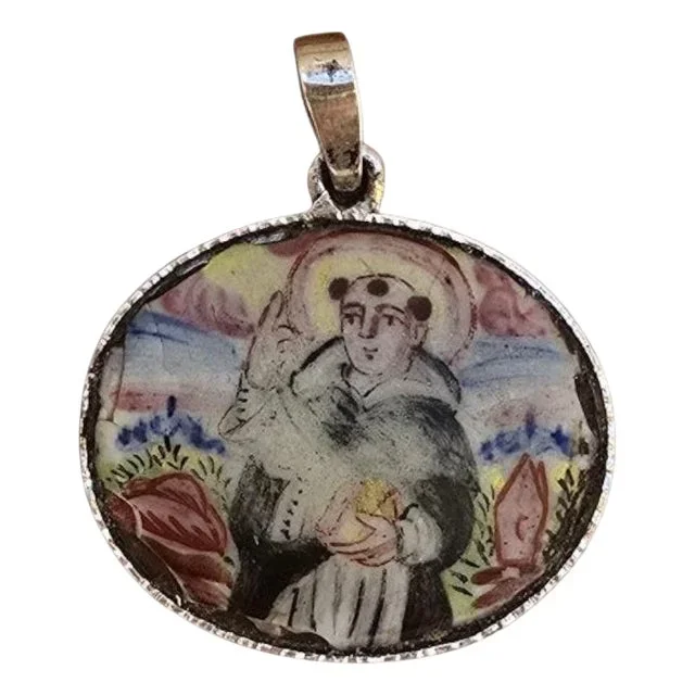 19th Century Enameled Reliquary Pendant, 1870s