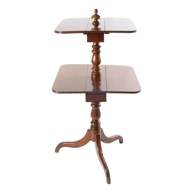 19th Century English Mahogany Drop Leaf Dumbwaiter