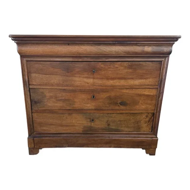 19th Century French Louis Philippe Solid Walnut Chest of Drawer / Commodes