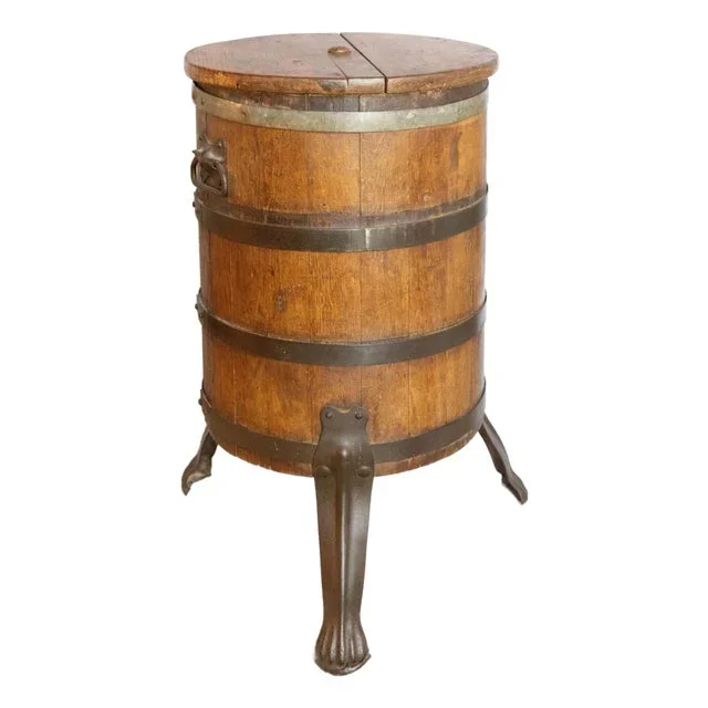 19th Century French Oak Barrel Side Table