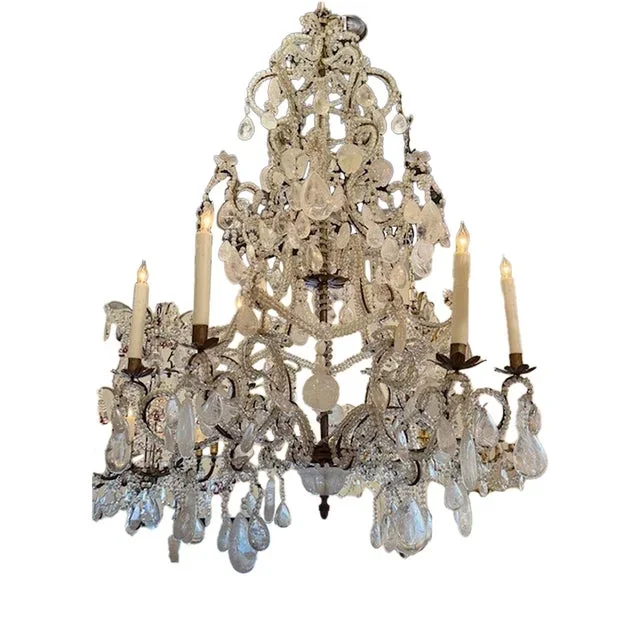 19th Century French Rock Crystal Chandelier