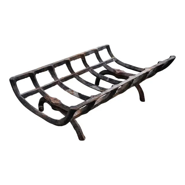 19th Century Iron Fireplace Log Holder Grate