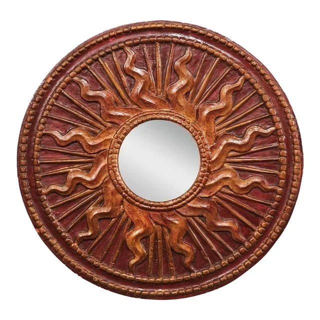 19th Century Italian Round Blazing Sun Ray Mirror