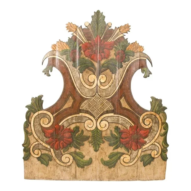 19th Century Portugese Polycromed Headboard