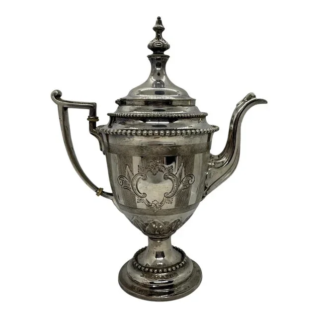 19th Century Reed & Barton Silver Plated Coffee Pot Pattern #1929 No Monogram