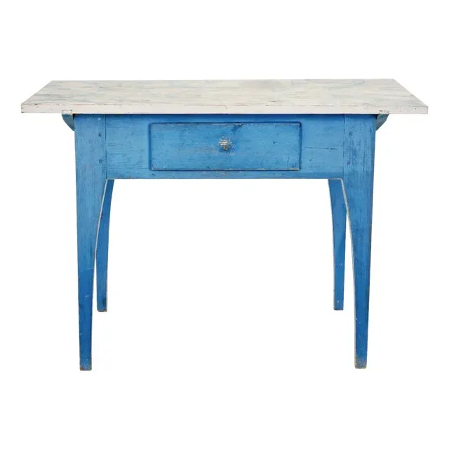 19th Century Traditional Rustic Painted Swedish Side Table, 1890s