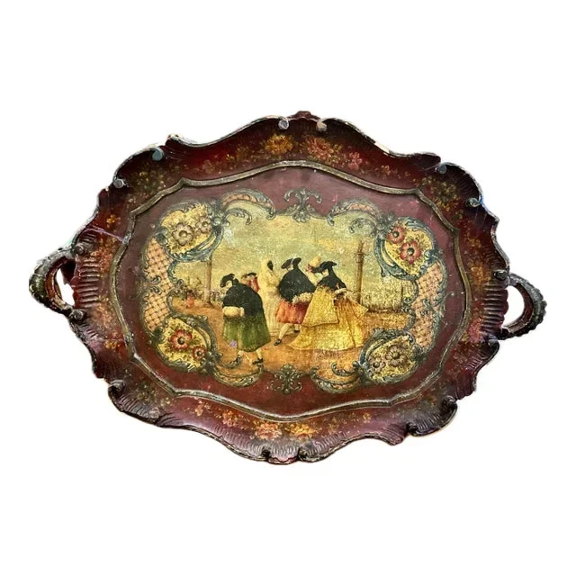 19th Century Venetian Lacquered Tray