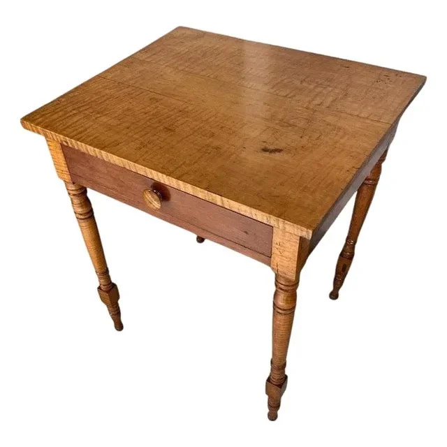 19thc Birdseye Maple One Drawer Night Stand