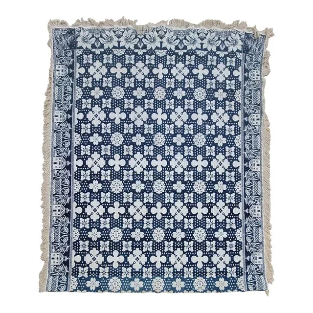 19Thc Blue & White Coverlet