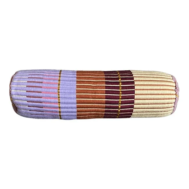 2015 Mae Engelgeer for Ames Contemporary Multicolor Chumbes Cylinder Pillow