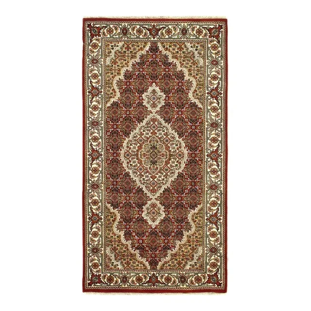 2020s Fine Hand Knotted Silk & Wool Tabriz Rug