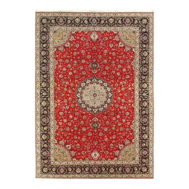 2020s Red Tabriz Silk & Wool