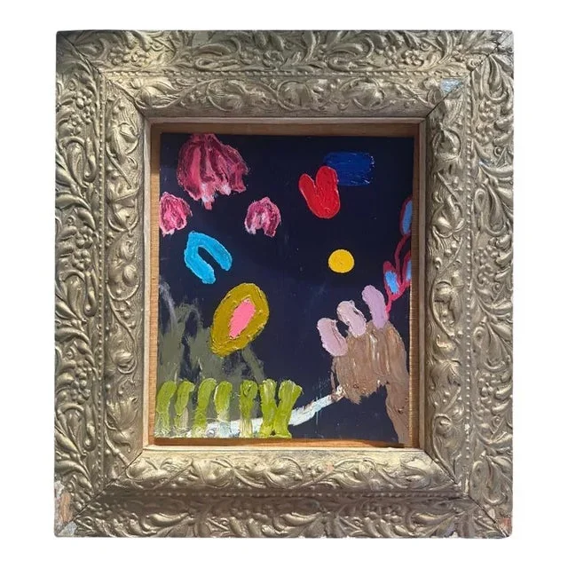 2024 Original Ak Hardeman Abstract Painting in Semi-Antique Frame