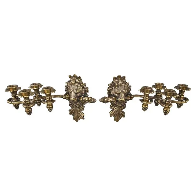 20th Century Empire Style Lion Wall Light