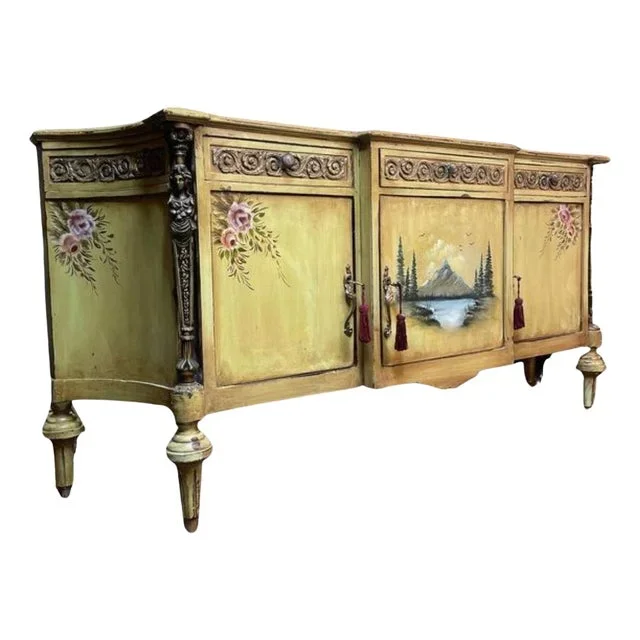 20th Century Italian Parcel Gilt and Painted Sideboard