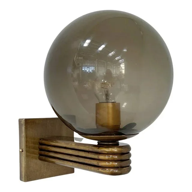 21st Century Bronzed and Smoky Deco Sconce by Fabio Ltd