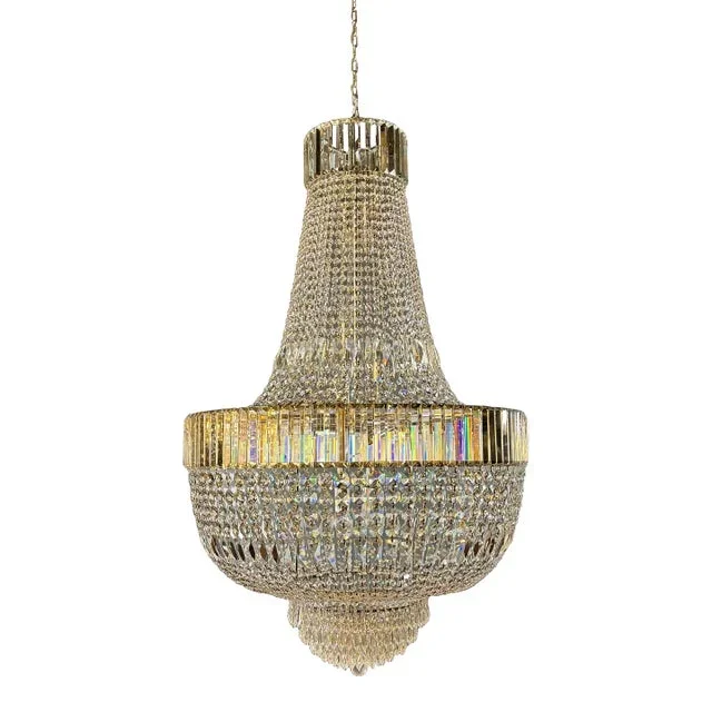 21st Century Empire Sac a Pearl Lustre Silver Crystal Chandelier
