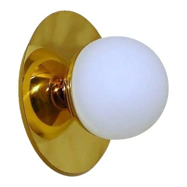 21st Century Italian Modern Brass and Opaline Glass Sconce by Fabio Ltd