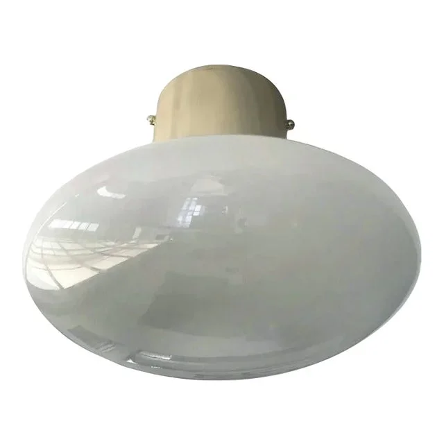 21st Century Polished Brass and Glossy Gray Uno Flush Mount by Fabio Ltd