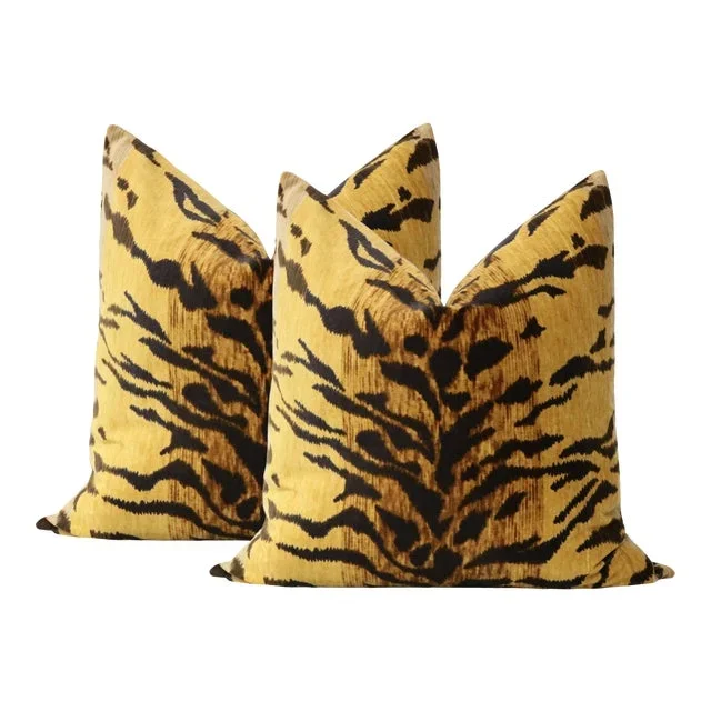22″ Bengal Velvet Sand Pillows – a Pair