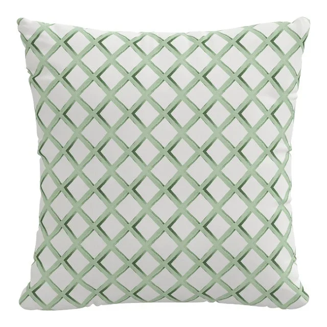 22″ Indoor/Outdoor Pillow in Sage Lattice