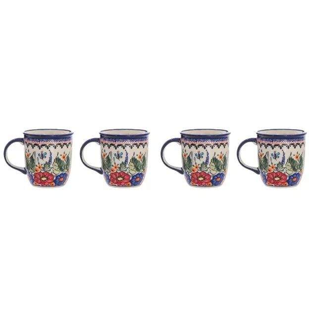 350 ml Ceramic Mugs by Porcelana Bolesławiec, Set of 4