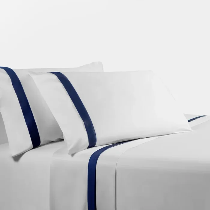 350 TC Flange Design Sheet Set, Queen Navy