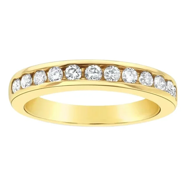 3MM Channel Set Diamond Wedding Band, Size 7