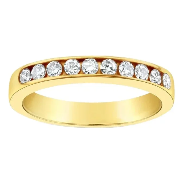 3MM Ten Stone Diamond Wedding Band, Size 3.5