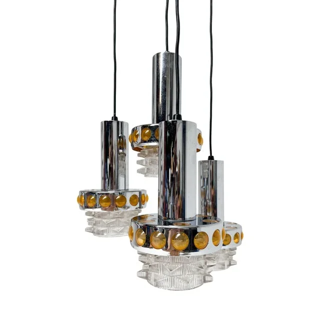 4-Light Cascade Pendant from Raak, 1970s