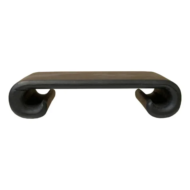 5″ Matte Black Wood Scroll Legs Rectangular Display Stand Riser Easel