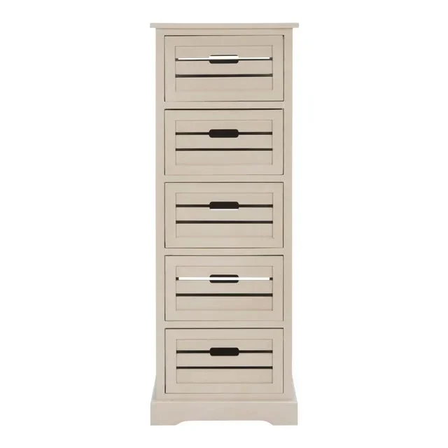 5 Drawer Cabinet in Distressed Cream