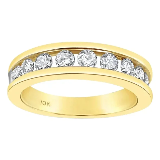 5MM Channel Set Diamond Wedding Band, Size 8