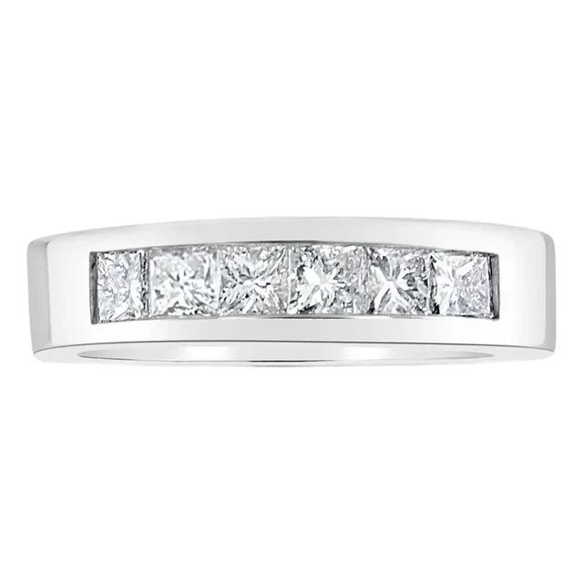 5MM Princess Cut Channel Wedding Band, Size 8