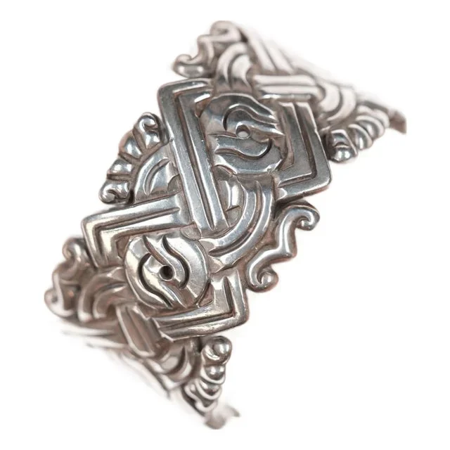 6 3/8″ William Spratling Sterling Aztec Style Cuff Bracelet