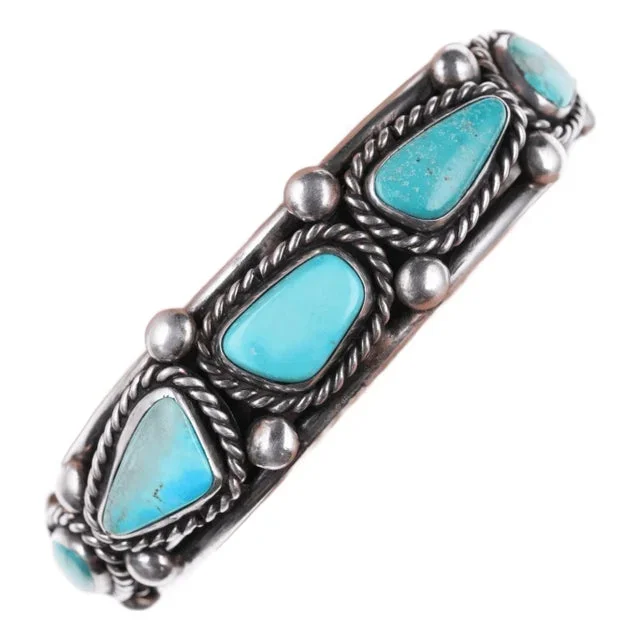 6 5/8″ Vintage Navajo Silver and turquoise bracelet