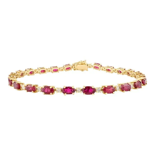 7.92 Ct Ruby and Diamond Alternative Tennis Bracelet