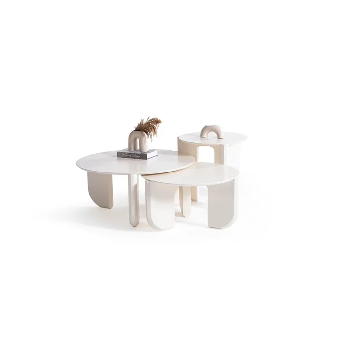 720 Cream 3-Piece Coffee Table Set