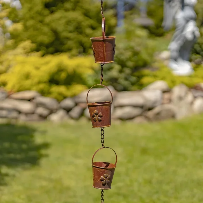 78″ Long Iron Bucket Rain Chain