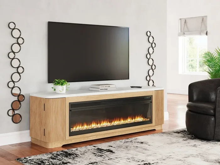 80″ TV Stand With Electric Fireplace